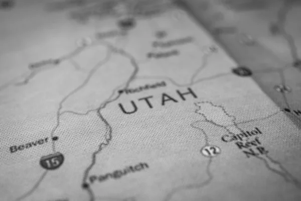 Utah Estado Mapa Estados Unidos — Foto de Stock