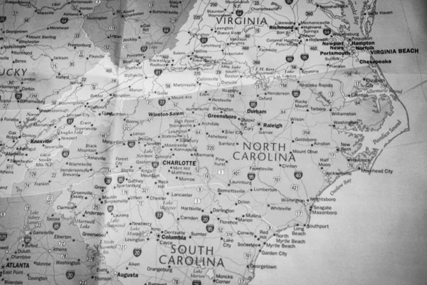 North Carolina State Karta Resa Bakgrund — Stockfoto
