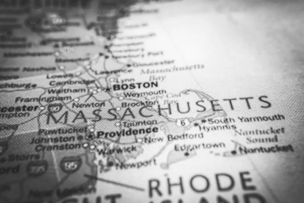 地图上麻萨诸塞州 — 图库照片