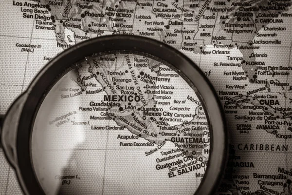 Mexiko Auf Der Karte Reise Hintergrund Textur — Stockfoto