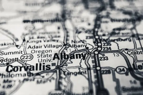 Albany Ciudad Mapa — Foto de Stock