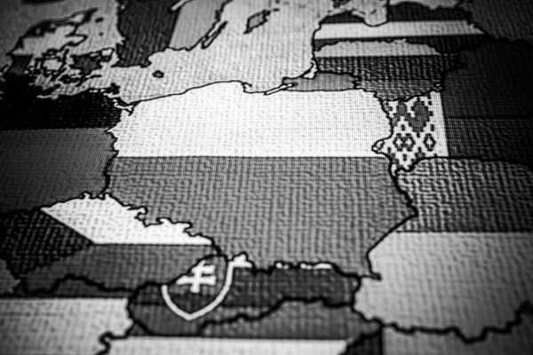 Польша Фоне Карты Европы — стоковое фото