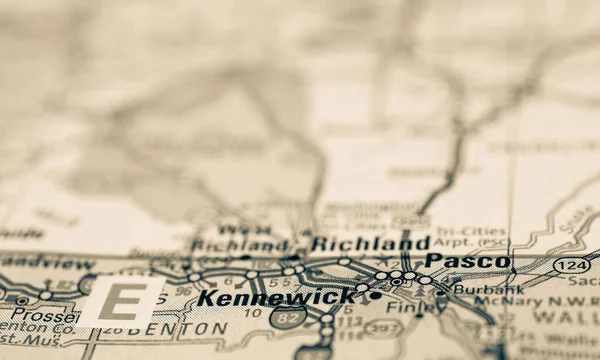 Kennewick Mapa Estados Unidos — Foto de Stock