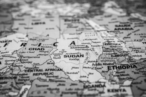苏丹地图旅行背景纹理 — 图库照片