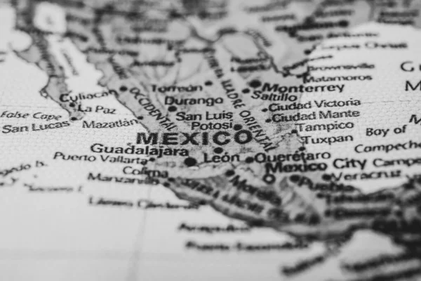 Meksika Haritada Seyahat Arkaplan Dokusu — Stok fotoğraf
