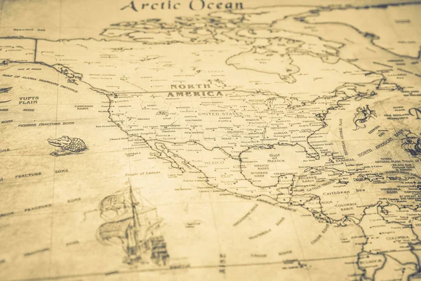 América Norte Mapa Mundo — Fotografia de Stock