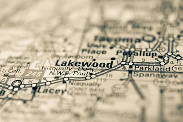 Lakewood Mapa Estados Unidos — Foto de Stock