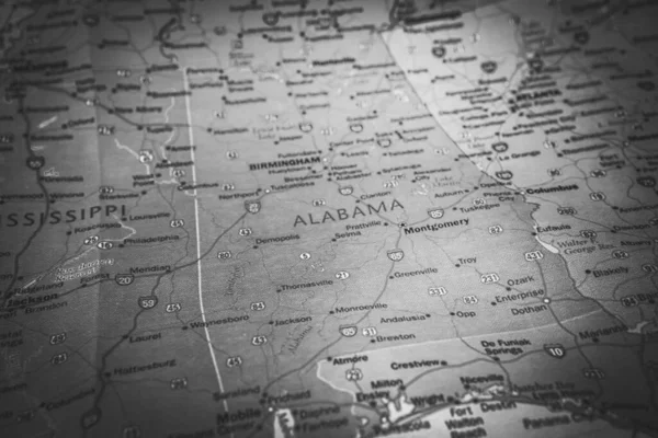 Alabama Estado Mapa Fundo Viagem — Fotografia de Stock