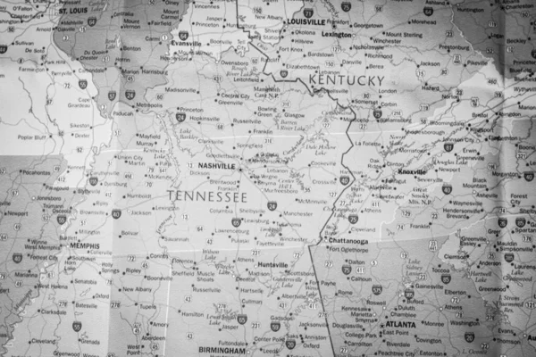 Tennessee State Mapa Fondo Viaje — Foto de Stock