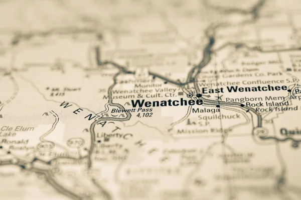 Wenatchee Mapa Estados Unidos — Foto de Stock