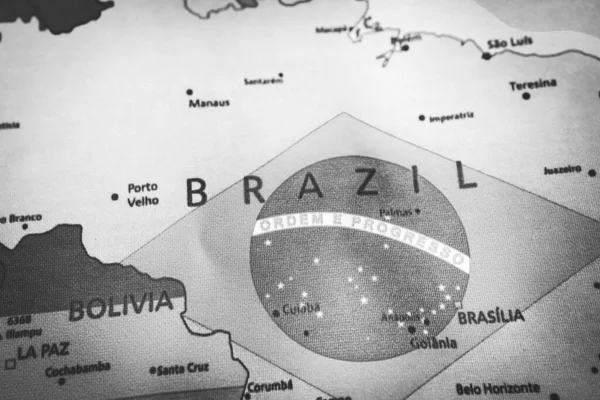 Bandeira Brasil Mapa — Fotografia de Stock