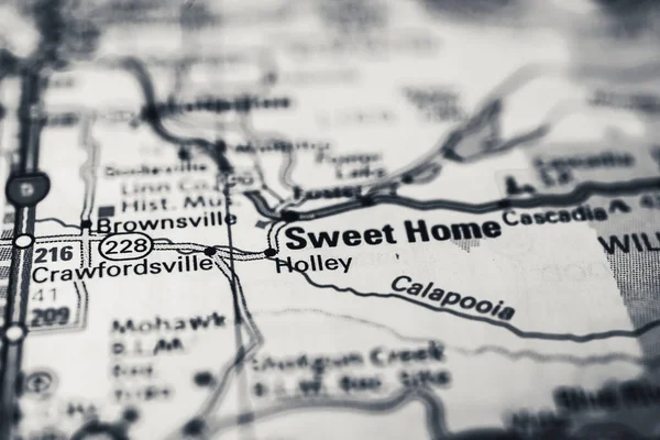 Sweet Home Auf Der Karte Der Usa — Stockfoto