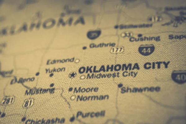 Estado Oklahoma Mapa — Fotografia de Stock