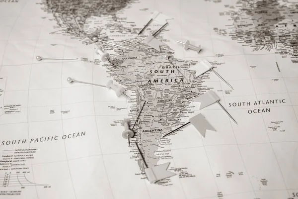 América Sul Mapa Viagem Fundo Textura — Fotografia de Stock