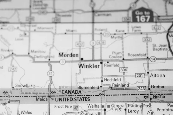 Winkler Mapie Usa — Zdjęcie stockowe