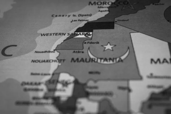 Bandiera Mauritania Sulla Mappa — Foto Stock