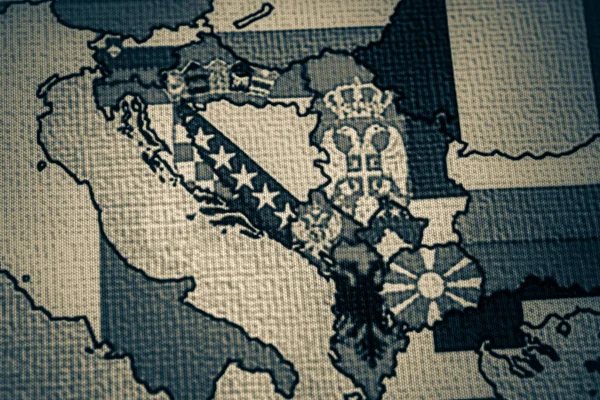Balkanländerna Kartan Över Europas Bakgrund — Stockfoto