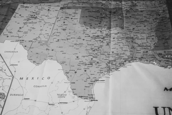 Teksas Eyaleti Harita Seyahat Geçmişi Üzerine — Stok fotoğraf