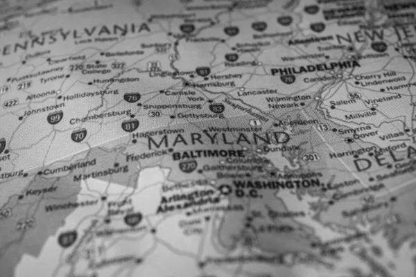 Estado Maryland Mapa — Fotografia de Stock