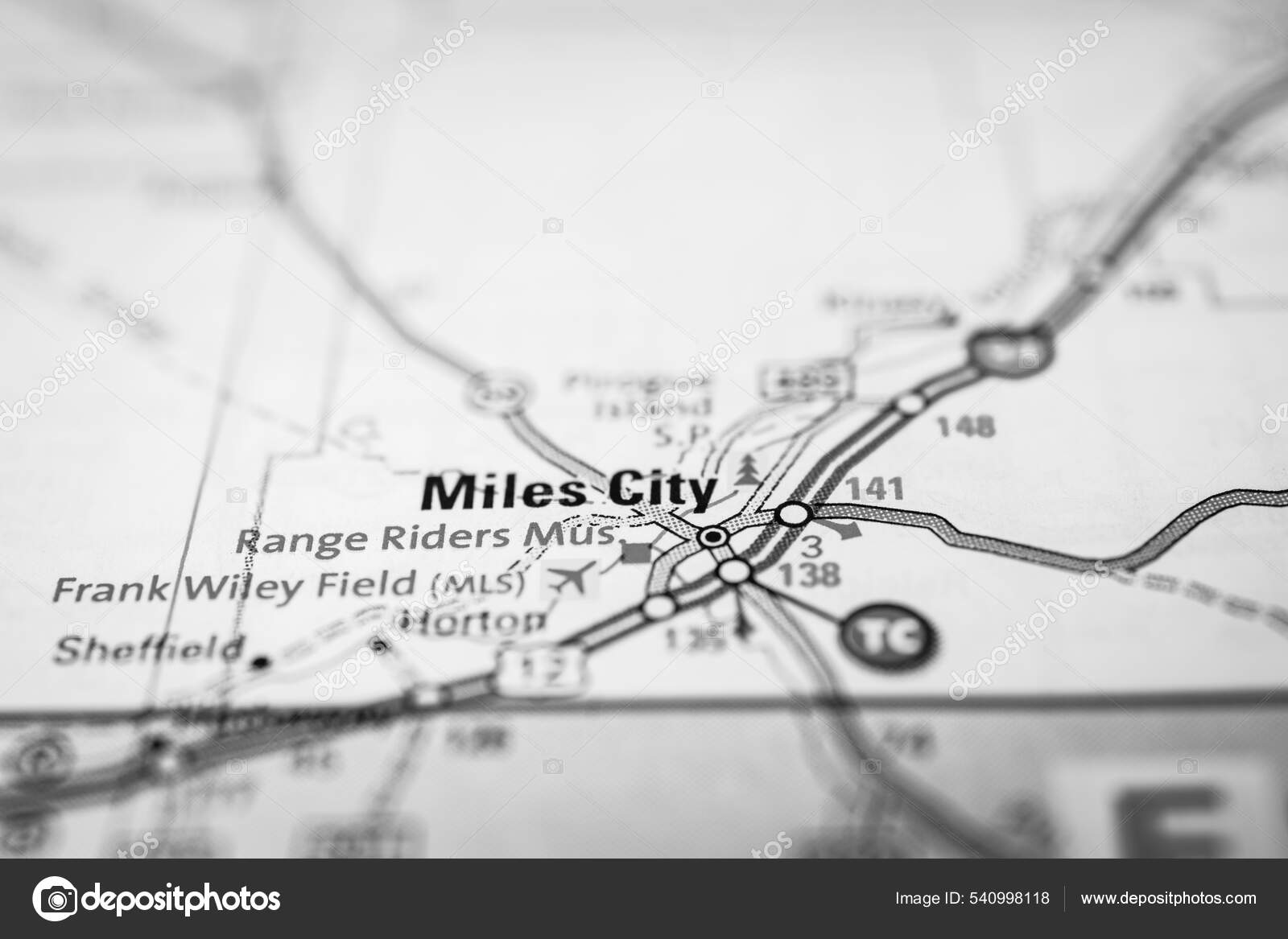 Miles City Usa Map — Stock Photo © aallm 540998118