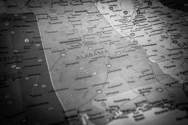 Alabama State Mapa Antecedentes Viaje —  Fotos de Stock