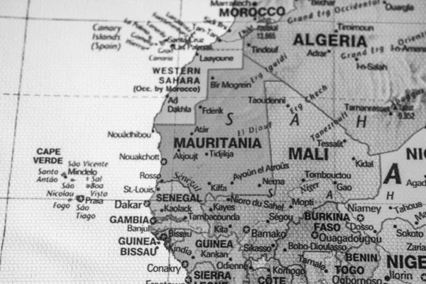 Mauritania Mapa Viaje Textura Fondo — Foto de Stock