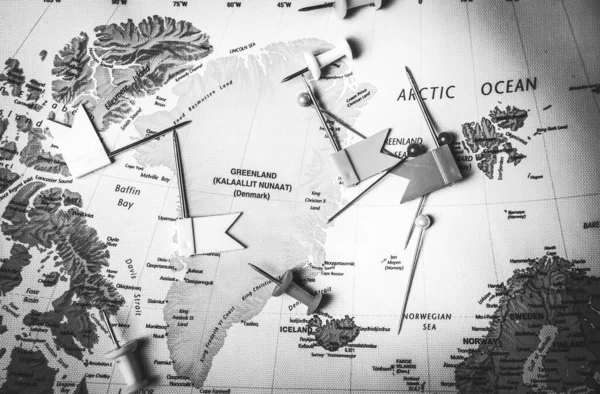 Grönland Térképen Utazási Háttér Textúra — Stock Fotó