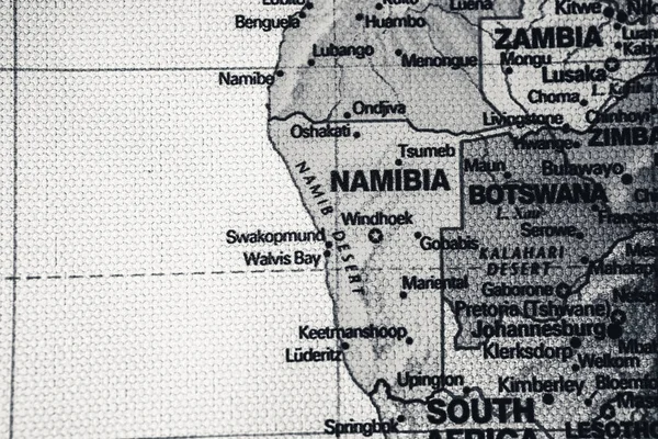 Namibia Mapa Viaje Textura Fondo —  Fotos de Stock