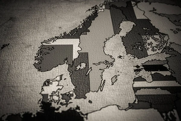 ノルウェーとスウェーデンの地図ヨーロッパの背景 — ストック写真