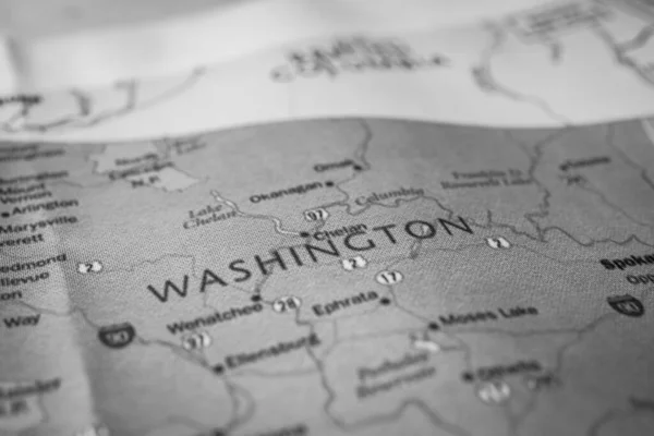 지도에 워싱턴 — 스톡 사진