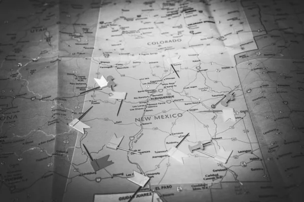 New Mexico State Map Podróże — Zdjęcie stockowe