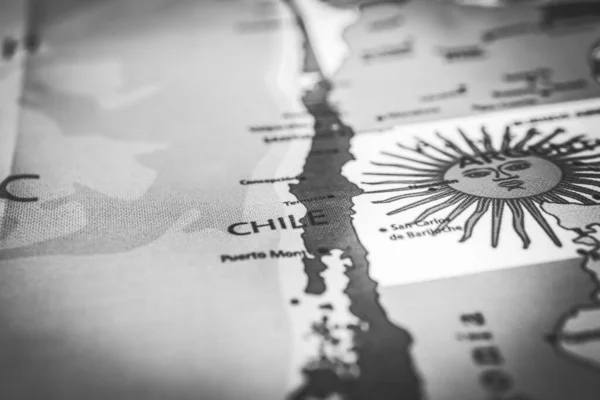 Chile Vlajka Mapě — Stock fotografie