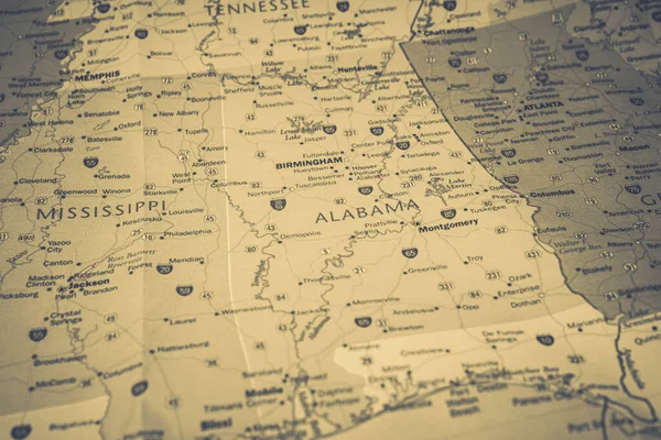 Alabama Állam Térképen Utazási Háttér — Stock Fotó