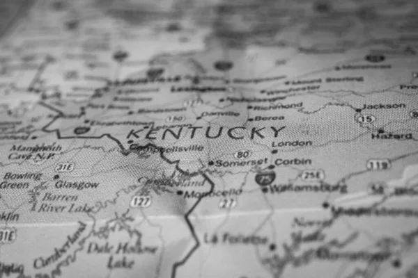 Stato Del Kentucky Sulla Mappa — Foto Stock