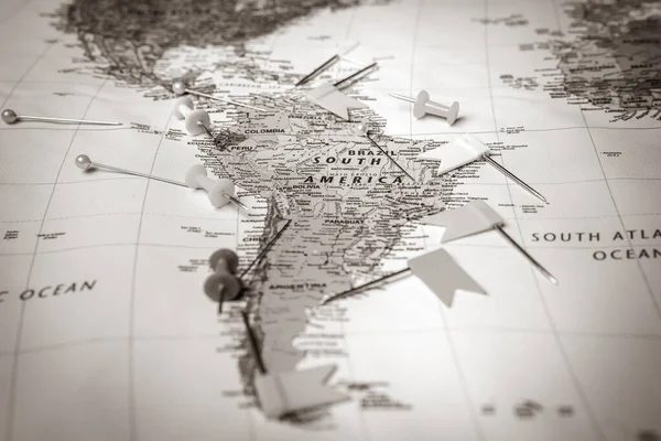 América Sul Mapa Viagem Fundo Textura — Fotografia de Stock