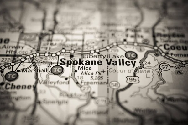 Valle Spokane Mapa Estados Unidos — Foto de Stock