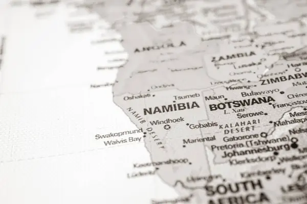 地图旅行背景纹理上的纳米比亚 — 图库照片