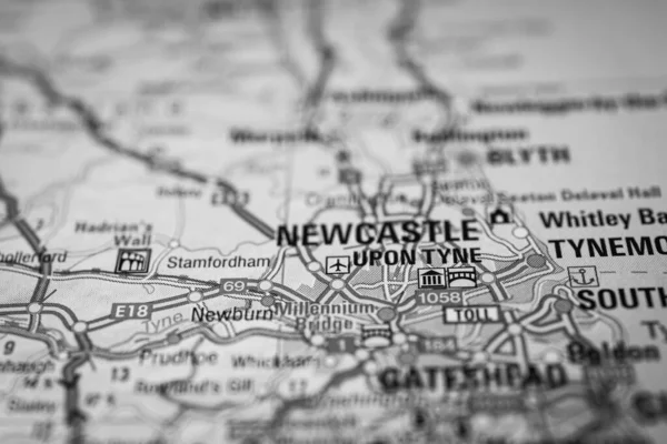 Newcastle Map — Stock Photo, Image
