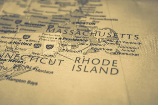 地图上的罗得岛州 — 图库照片