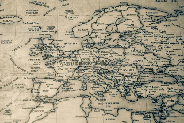 世界地图上的欧洲 — 图库照片