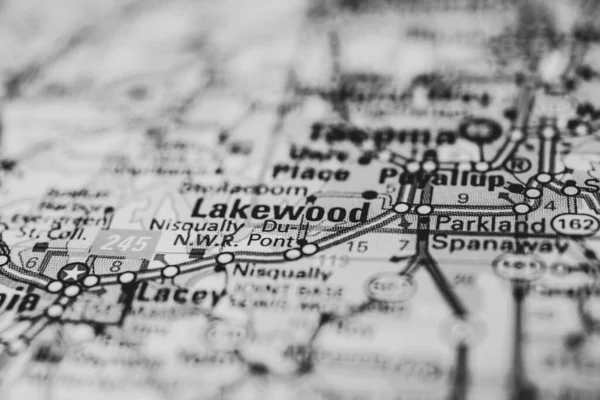 アメリカ地図上のレイクウッド — ストック写真