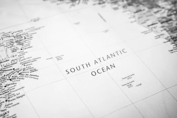 Zuid Atlantische Oceaan Kaart Reizen Achtergrond Textuur — Stockfoto