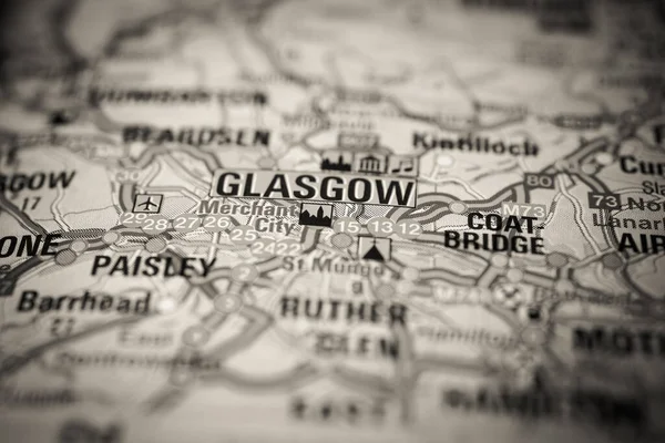 Glasgow Sulla Mappa Europa — Foto Stock