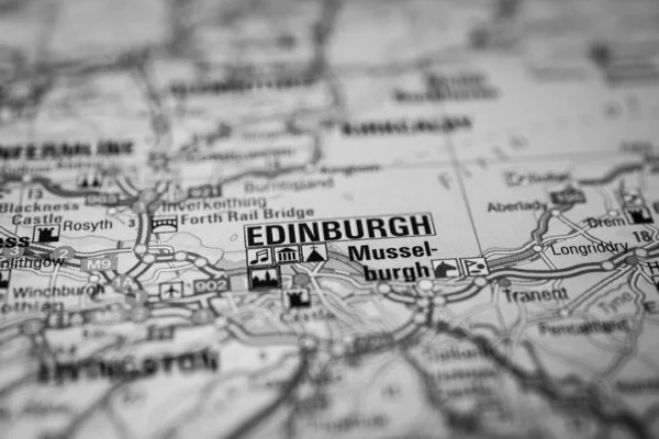Edimburgo Sulla Mappa Europa — Foto Stock