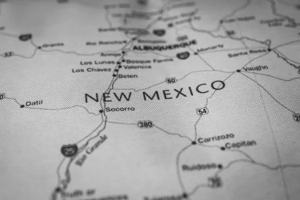 New Mexico Eyaleti Haritada — Stok fotoğraf
