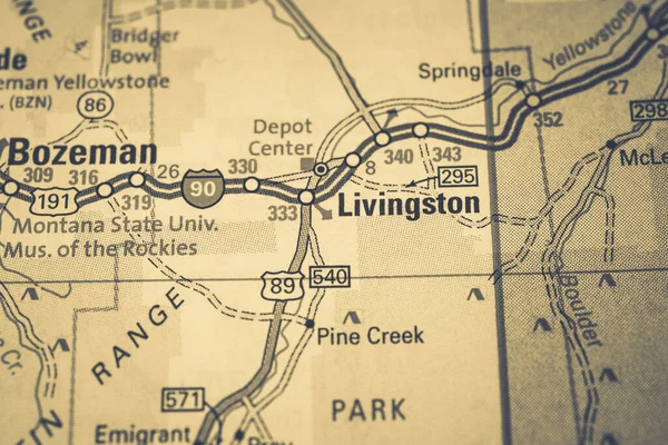Livingston Kartan Över Usa — Stockfoto