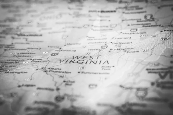 Virginia Occidental Estado Mapa —  Fotos de Stock