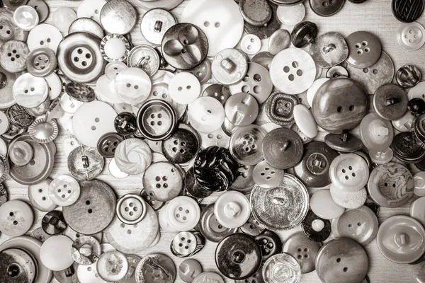 Bottoni Diversi Uno Sfondo Tessuto — Foto Stock