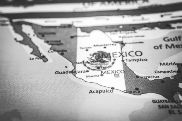 Mexiko Flagge Auf Der Karte — Stockfoto
