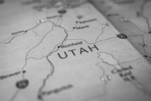 Utah Estado Mapa Dos Eua — Fotografia de Stock